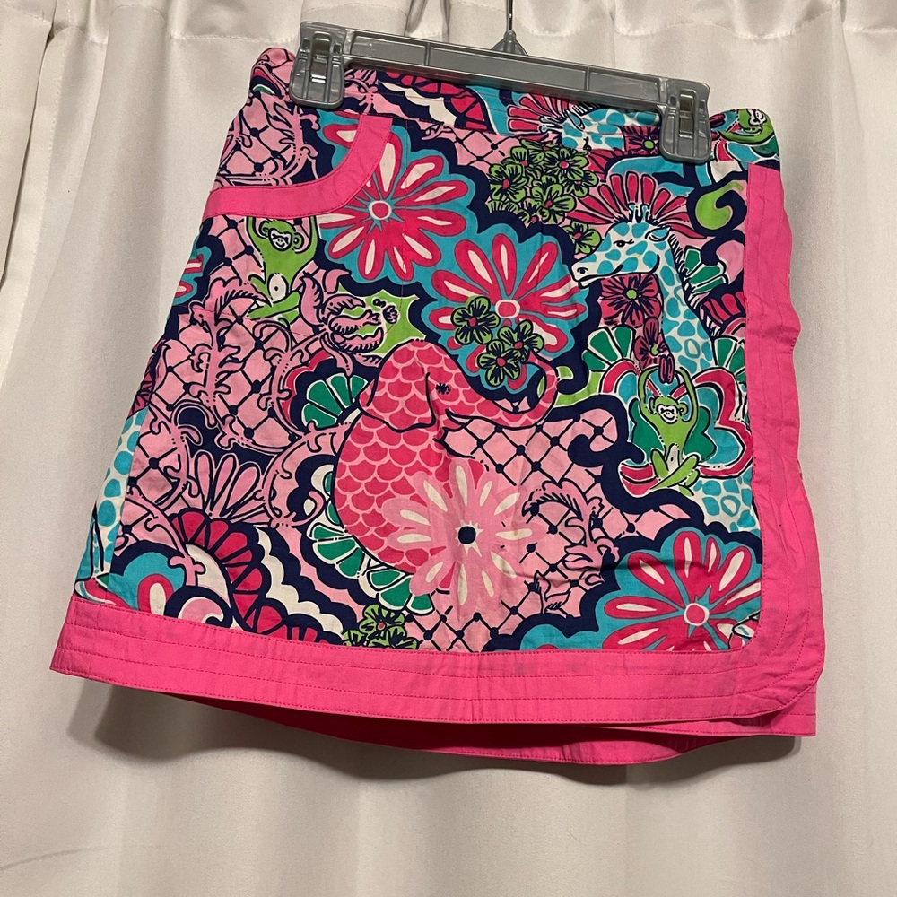 Lilly Pulitzer Pink Multicolor Floral & Animal Print Skort